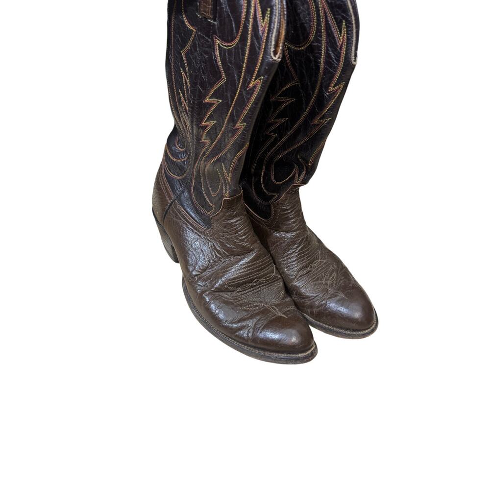 Brahma Cowboy Boots mens brown leather boots size 9.5